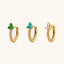Clover Flower CZ Hoops, White Stone, Emerald, Turquoise, Gold, Silver SHEMISLI - SH331, SH211, SH207 - Shemisli Jewels