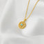 Aqua Blue Gem Filigree Disc Necklace, Silver or Gold Plated SHEMISLI - SN038 - Necklace - Shemisli Jewels - SN038G1 - Aqua Blue Gem Filigree Disc Necklace, Silver or Gold Plated SHEMISLI - SN038 - Necklace - Shemisli Jewels - SN038G1 - Aqua Blue Gem Filigree Disc Necklace, Silver or Gold Plated SHEMISLI - SN038 - Shemisli Jewels