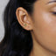 Double-lined Emerald Stud Hoop Earrings, Gold, Silver - SS124 LR - Shemisli Jewels
