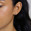 Double-lined Emerald Stud Hoop Earrings, Gold, Silver - SS124 LR - Shemisli Jewels