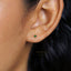 Tiny Square CZ Stud, Cube Earring, White, Emerald, Turquoise, Sapphire, Black, Unisex, Gold, Silver SS240, SS022, SS241, SS242, SS243