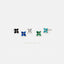 Tiny Clover Flower Stud, White, Emerald, Turquoise, Sapphire, Black, Unisex, Gold, Silver SHEMISLI SS040, SS079, SS080, SS246, SS247
