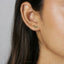 Tiny Triple Stones Climber Stud Earring, White Emerald Turquoise Sapphire Black, Unisex, Gold, Silver SS125, SS126, SS248, SS249, SS250 LR