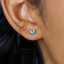 Tiny CZ Leaf Flower Stud Earring, White, Emerald, Turquoise, Sapphire Black, Unisex, Gold, Silver SS136, SS137, SS155, SS239, SS255, SS204