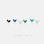 Tiny Emerald CZ Flower Stud Earring, White Emerald Turquoise Sapphire Black, Unisex, Gold, Silver SS136, SS137, SS155, SS239, SS255, SS204