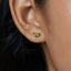Tiny CZ Leaf Flower Stud Earring, White, Emerald, Turquoise, Sapphire Black, Unisex, Gold, Silver SS136, SS137, SS155, SS239, SS255, SS204