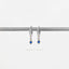 Sapphire Diamond Shape Drop Dangle Hoop Earrings, Huggies, Unisex, Gold, Silver SH272
