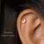 Dainty 2 leaf Opal Threadless Flat Back Earrings, 20,18,16ga, 5-10mm Unisex, Surgical Steel SHEMISLI SS583