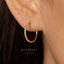 Large CZ C Shape Hoop Style Stud Earrings, Gold, Silver - SS441 - Shemisli Jewels