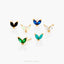 Tiny CZ Leaf Flower Stud, White, Emerald, Turquoise, Sapphire, Black, Opal, Unisex, Gold, Silver SS136, SS137, SS155, SS239, SS255, SS204