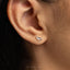 Tiny Wolf Stud Earrings, Unisex, Gold, Silver SHEMISLI SS703 Butterfly End, SS704 Screw Ball End (Type A) LR