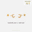 Tiny Moon CZ Stud Earring, Luna Studs, Unisex, Gold, Silver SHEMISLI SS036 Butterfly End, SS352 Screw Ball End (Type A)