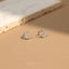 Tiny Moon CZ Stud Earring, Luna Studs, Unisex, Gold, Silver SHEMISLI SS036 Butterfly End, SS352 Screw Ball End (Type A)