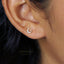 Tiny Moon CZ Stud Earring, Luna Studs, Unisex, Gold, Silver SHEMISLI SS036 Butterfly End, SS352 Screw Ball End (Type A)