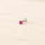 Tiny Ruby Threadless Flat Back Lip Labret Stud, 18,16ga, 6-10mm, July Birthstone, Unisex, Surgical Steel SHEMISLI SS615
