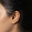a close up of a person's ear with a nose piercing