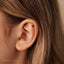Tiny 5 Petal Flower with Emerald Stones, Threadless Flat Back Earring, 20,18,16ga, 5-10mm Unisex, Surgical Steel SHEMISLI SS572