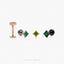 Tiny Square Emerald Stone Threadless Flat Back Earring, 20,18,16ga, 5-10mm, Unisex, Surgical Steel, SHEMISLI SS557