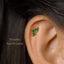 Tiny 5 Leaf Emerald Stone Crown Threadless Flat Back Earring, 20,18,16ga, 5-10mm, Unisex, Surgical Steel SHEMISLI SS560