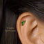 Tiny 5 Leaf Emerald Stone Crown Threadless Flat Back Earring, 20,18,16ga, 5-10mm, Unisex, Surgical Steel SHEMISLI SS560
