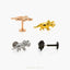 Dainty Triceratops Dinosaur Threadless Flat Back Earring, 20,18,16ga, 5-10mm Unisex, Surgical Steel SHEMISLI SS578