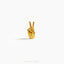Tiny Peace Hand Sign Threadless Flat Back Earring, 20,18,16ga, 5-10mm Unisex, Surgical Steel SHEMISLI SS1061