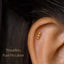 Tiny 3 beads Threadless Flat Back Earring, 20,18,16ga, 5-10mm Unisex, Surgical Steel SHEMISLI SS593