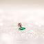 Tiny Emerald Marquise Threadless Flat Back Earring, 20,18,16ga, 5-10mm, Unisex, Surgical Steel, SHEMISLI SS582
