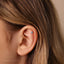 Tiny 3-Petal Turquoise Flower Threadless Flat Back Earring, 20,18,16ga, 5-10mm, Unisex, Surgical Steel, SHEMISLI SS570
