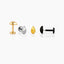 Tiny Teardrop Threadless Flat Back Earring, 20,18,16ga, 5-10mm Unisex, Surgical Steel SHEMISLI SS851