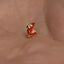 Tiny Cardinal bird Threadless Flat Back Earring, 20,18,16ga, 5-10mm Unisex, Surgical Steel SHEMISLI SS1268