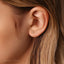 Tiny Teardrop White Stone Threadless Flat Back Earring, 20,18,16ga, 5-10mm Unisex, Surgical Steel SHEMISLI SS594