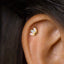 Tiny 3 Leaf Opal Threadless Flat Back Earring, 20,18,16ga, 5-10mm, Unisex, Surgical Steel, SHEMISLI SS584