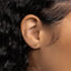 a close up of a person's ear with a gold earring
