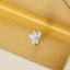 Tiny 3 Leaf Opal Threadless Flat Back Earring, 20,18,16ga, 5-10mm, Unisex, Surgical Steel, SHEMISLI SS584