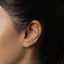 a close up of a person's ear with a piercing