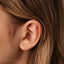 Tiny 5 Petal Flower with White Stones, Threadless Flat Back Earring, 20,18,16ga, 5-10mm Unisex, Surgical Steel SHEMISLI SS571