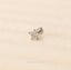 Tiny 5 Petal Flower with White Stones, Threadless Flat Back Earring, 20,18,16ga, 5-10mm Unisex, Surgical Steel SHEMISLI SS571
