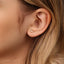 Tiny 3 Leaf White Stone Threadless Flat Back Earring, 20,18,16ga, 5-10mm, Unisex, Surgical Steel, SHEMISLI SS549