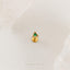 Tiny Triangle Emerald Stone Threadless Flat Back Earring, 20,18,16ga, 5-10mm, Unisex, Surgical Steel, SHEMISLI SS555
