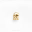 a gold elephant pin with a baby elephant on it's back