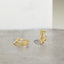 Stagged 3 Layered C Shape Hoop Style Stud Earring, Unisex, Gold, Silver - SS717 LR