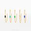 Dainty Baguette Chain Stud, White, Emerald, Turquoise, Sapphire, Black, Unisex, Gold, Silver SHEMISLI SS332, SS302, SS303, SS304, SS305