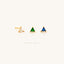 CZ Triangle Stud Earring, White Stone, Emerald, Sapphire, Unisex, Gold, Silver SHEMISLI SS191, SS192, SS238