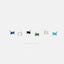 Tiny Baguette Stud Earring, White Emerald Turquoise Sapphire Black Opal, Unisex, Gold, Silver SS143, SS023, SS107, SS339, SS340, SS008