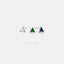 CZ Triangle Stud Earring, White Stone, Emerald, Sapphire, Unisex, Gold, Silver SHEMISLI SS191, SS192, SS238