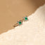 Tiny Emerald Beaded Stud, Unisex, Gold, Silver SHEMISLI SS024