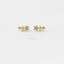 Three Stars CZ Stud Earring, Unisex, Gold, Silver - SS070 LR