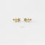 Three Stars CZ Stud Earring, Unisex, Gold, Silver - SS070 LR