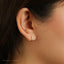 L Shape Small CZ Bar Stud, Hook Hoop Earring, Unisex, Gold, Silver SHEMISLI SS076